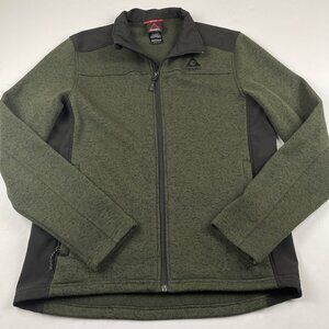 GERRY Full Zip Mixed Media Jacket Men’s M Green Knit On the Go Fleece Lined
